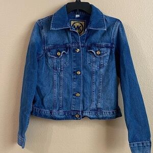 Michael Kors Blue Denim Jacket with Gold Buttons